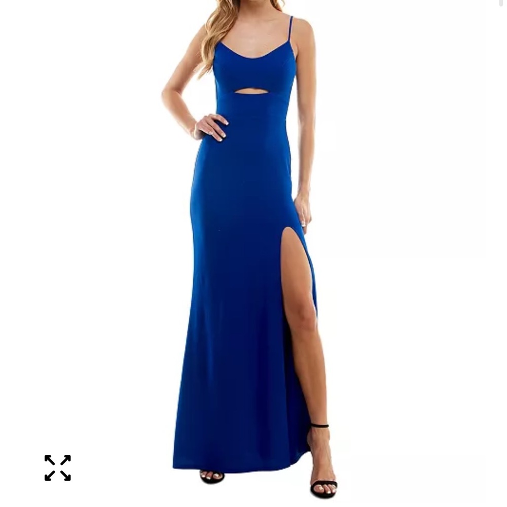 City Studios Keyhole-Cutout High-Slit Gown